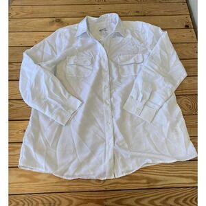 NEW D&Co Button Front Soft Utility Tunic Size XL Women’s White